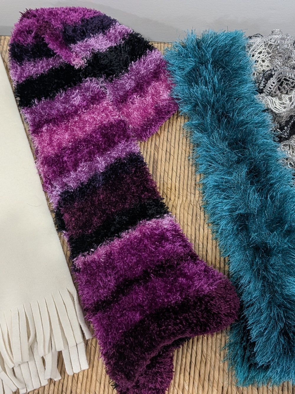 Plush Fuzzy Scarf Lot (4)
